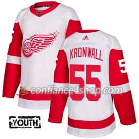 Adidas Maillot de Hockey Detroit Red Wings Niklas Kronwall 55 2017-2018 Blanc Authentic - Enfant